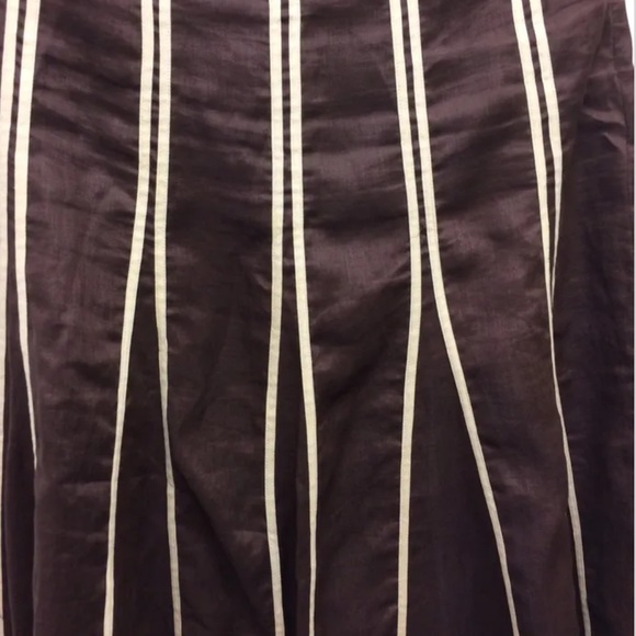 It's A New Vision Pleated Linen Skirt Brown Ribbon Detail 10 - Picture 4 of 9